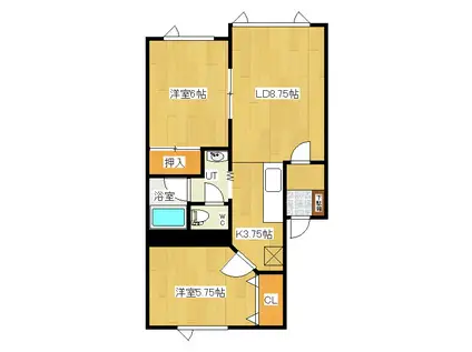 マンションおだ(2LDK/2階)の間取り写真