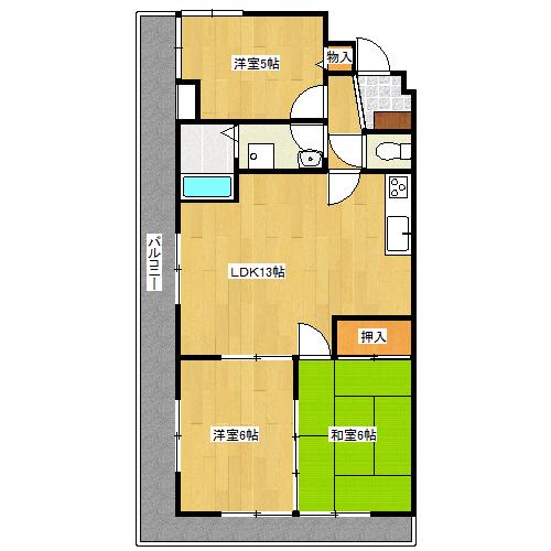 リアライズ円山(3LDK/6階)の間取り写真