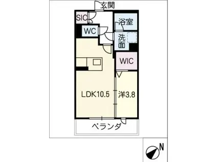 シャーメゾン才兼(1LDK/3階)の間取り写真
