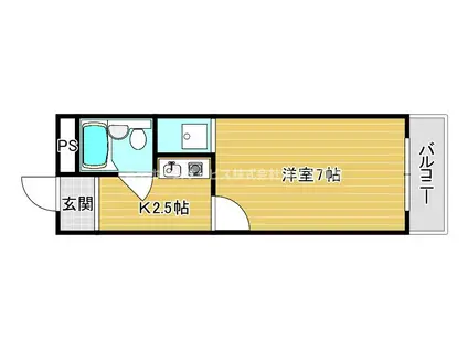 サンハイツ山之内(1K/3階)の間取り写真