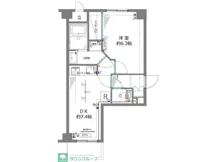 リグランド千歳烏山(1LDK/1階)の間取り写真