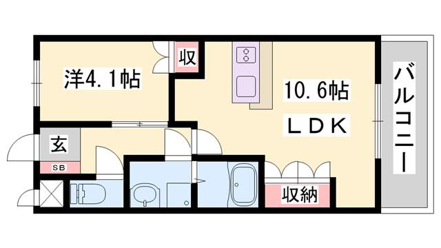 明和マンションII(1LDK/2階)の間取り写真