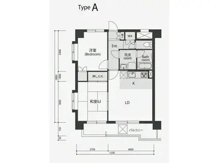 ダイアモンドI(2LDK/3階)の間取り写真