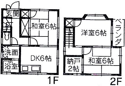 三吉ハイツ(3SDK/1階)の間取り写真