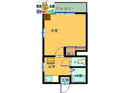 サンフル中園(1K/3階)の間取り写真