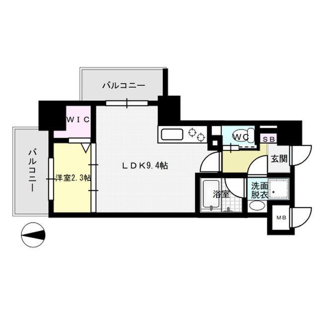 ノア吉塚(1LDK/4階)の間取り写真