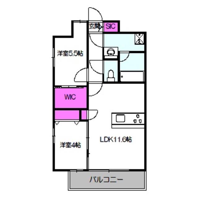 スプランディッドあびこ駅前DUE(2LDK/7階)の間取り写真