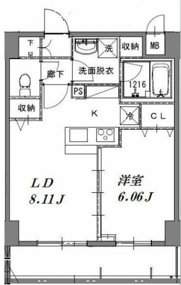トライフォース(1LDK/4階)の間取り写真