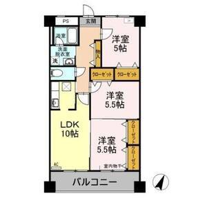 イースト ONE(3LDK/2階)の間取り写真