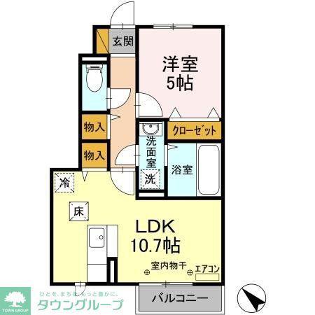 ハッピネス(1LDK/1階)の間取り写真