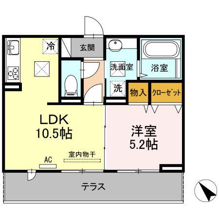 グランコート(1LDK/1階)の間取り写真