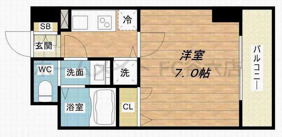 ララプレイス ザ・京橋ステラ(1K/2階)の間取り写真