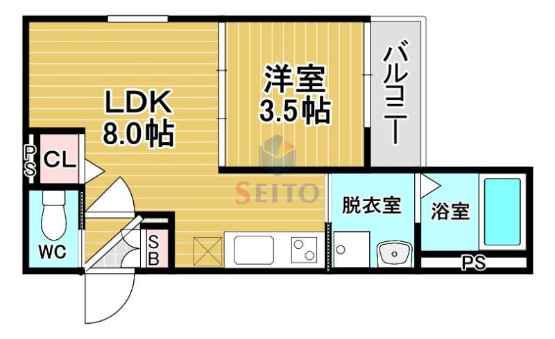GRAND FORT(1LDK/2階)の間取り写真