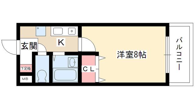 リバティハウス(1K/4階)の間取り写真