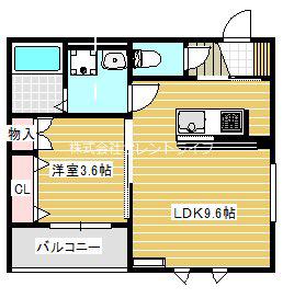 ALDEBARAN(1LDK/2階)の間取り写真
