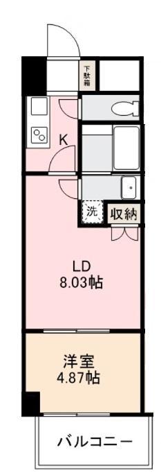 J.リヴェール錦町(1LDK/2階)の間取り写真