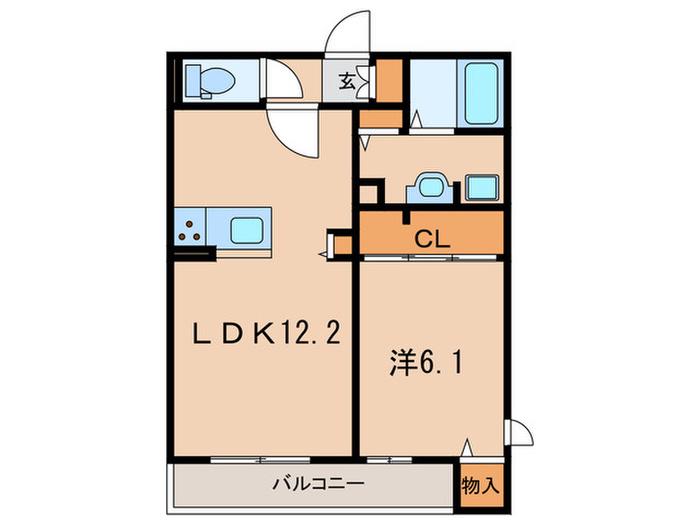 メゾンヴィクトワール梶ヶ谷(1LDK/1階)の間取り写真