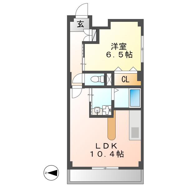 HAST堀田(1LDK/3階)の間取り写真