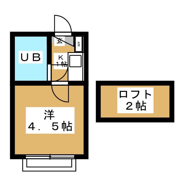 サンモール(1K/2階)の間取り写真