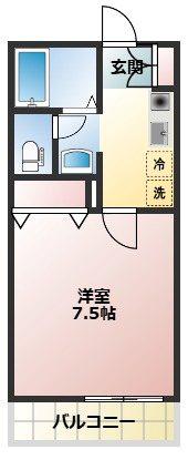 FLORA PALACE(1K/2階)の間取り写真