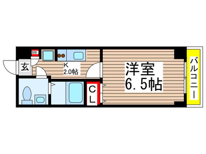 アリビオ八千代台西(1K/3階)の間取り写真