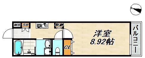 カーサ大塚(1K/2階)の間取り写真