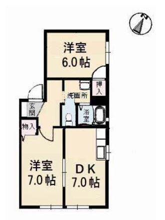 シャーメゾン・M(2DK/1階)の間取り写真
