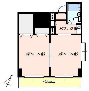 アドラシオン橋本(2K/6階)の間取り写真