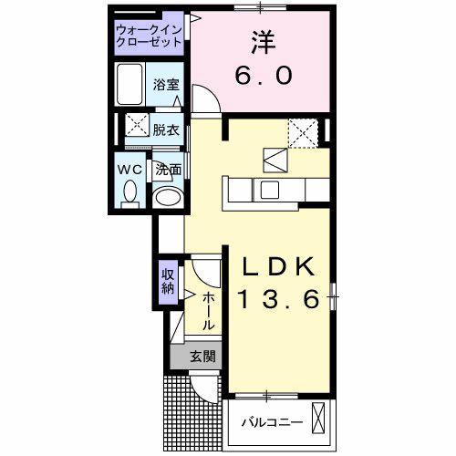 ヴィラ ウエスト 軽井沢(1LDK/1階)の間取り写真