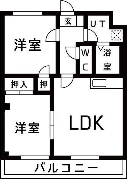 マイル・ストーン(2LDK/2階)の間取り写真