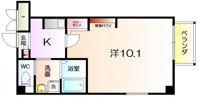 エヌエムスワサントサンク(1K/2階)の間取り写真