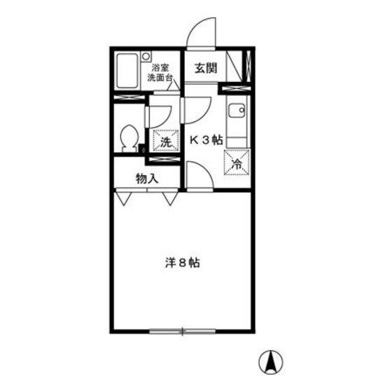 グリーンライフ桂木A(1K/1階)の間取り写真