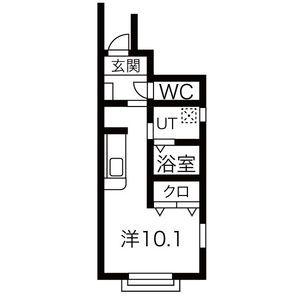 たのし荘(ワンルーム/1階)の間取り写真