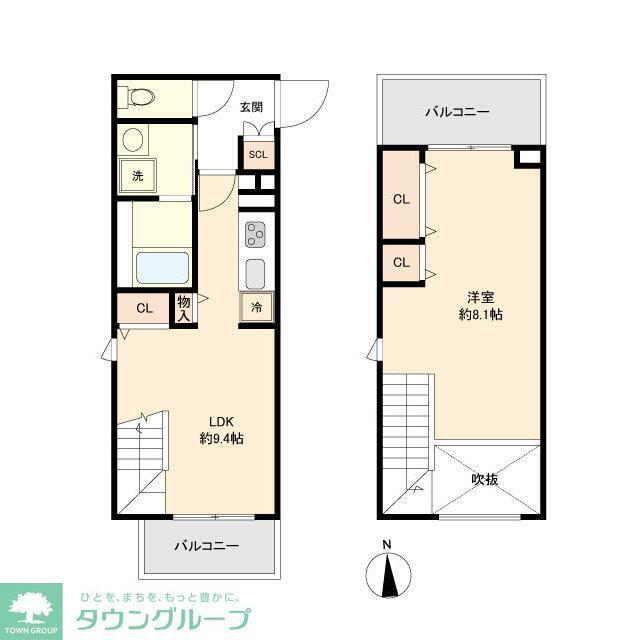 LIVECASA上野(1LDK/4階)の間取り写真