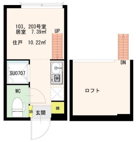 STAGE北新宿(ワンルーム/1階)の間取り写真