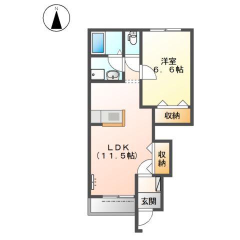 パストラル(1LDK/1階)の間取り写真