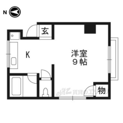 レインボーハイツ(1K/6階)の間取り写真
