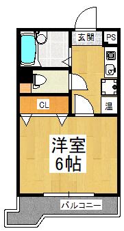 クロスロード北池田(1K/3階)の間取り写真