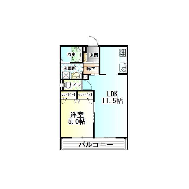 HYBRID MAISON M(1LDK/2階)の間取り写真