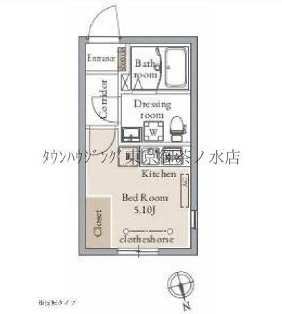 LIVEFLAT千駄木(ワンルーム/2階)の間取り写真