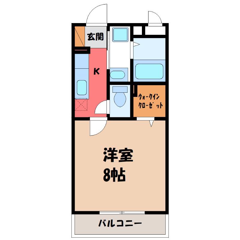 SKYルームIII(1K/3階)の間取り写真
