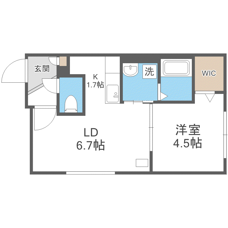 CREST(1LDK/3階)の間取り写真