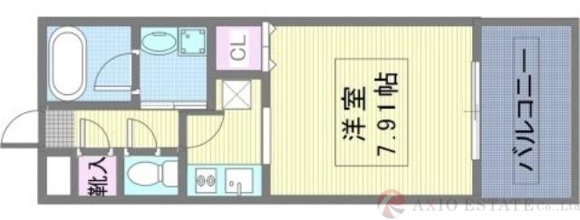 グランシス江坂(1K/6階)の間取り写真