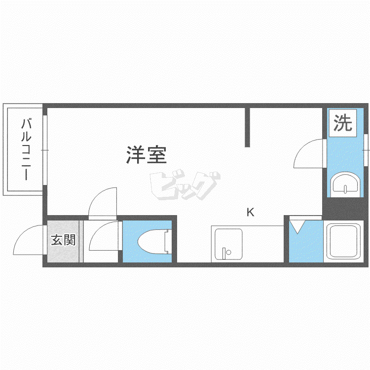ヒルクレスト円山公園(ワンルーム/2階)の間取り写真