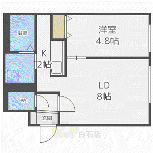 ハビテ南郷(1LDK/2階)の間取り写真