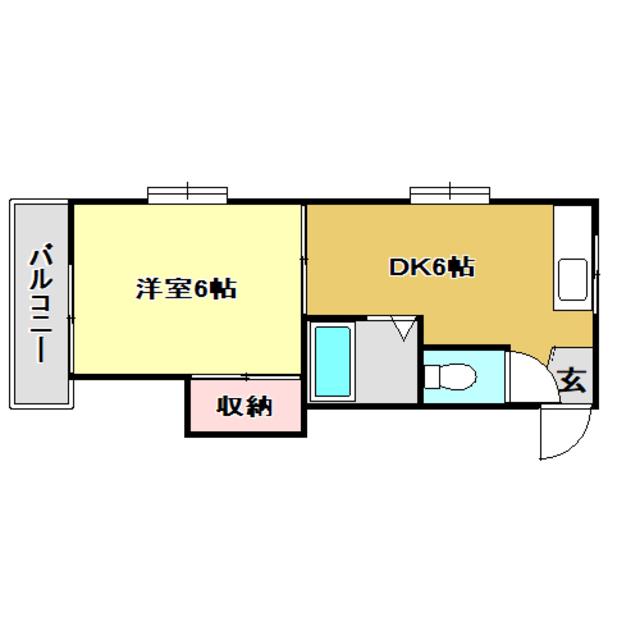 コーポYOKOYAMA(1DK/2階)の間取り写真