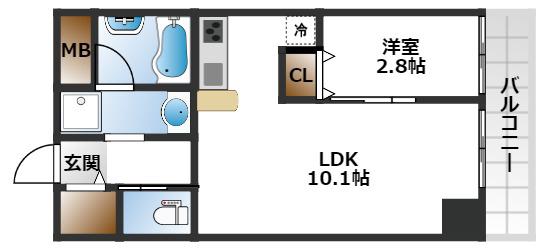 THE BRILLIANT 尚(1LDK/2階)の間取り写真