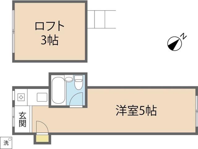 京成本線 京成八幡駅 徒歩8分 2階建 築39年(ワンルーム/1階)の間取り写真