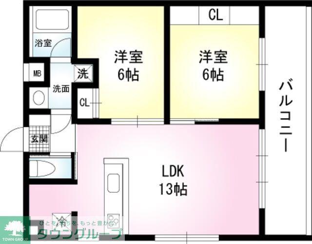 ラフィーネブラン(2LDK/3階)の間取り写真