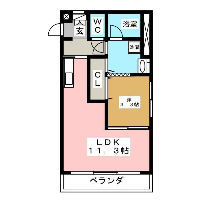 セレッソビラ・ナカノ(1LDK/3階)の間取り写真
